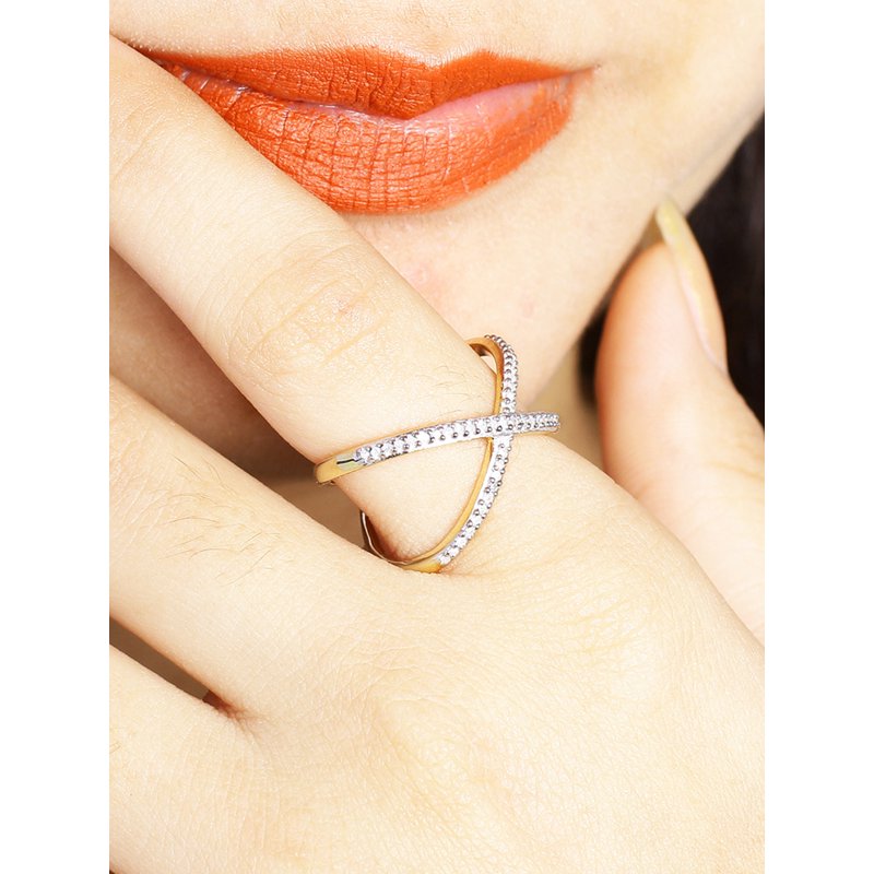 White Diamond Engagement Ring 1/7 Carat 14K Gold Over Silver Hypoallergenic