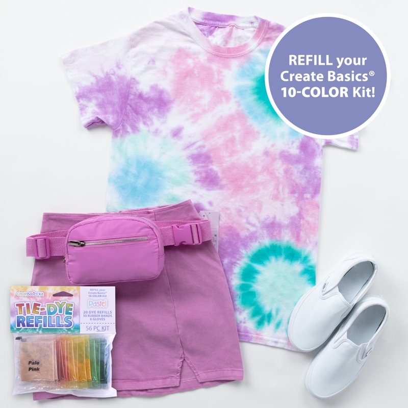Pastel Tie-Dye Refill Pack - Eco-Friendly 20 Colors for DIY Tie-Dyeing