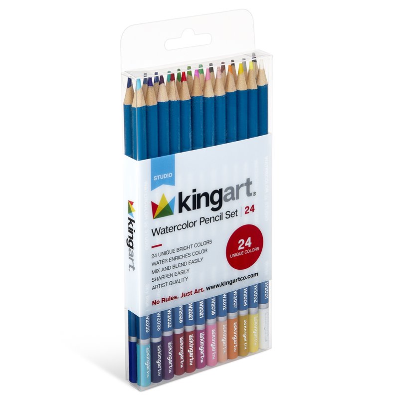 Watercolor Pencils Art Set - 24 Color Professional Drawing & Painting Supplies