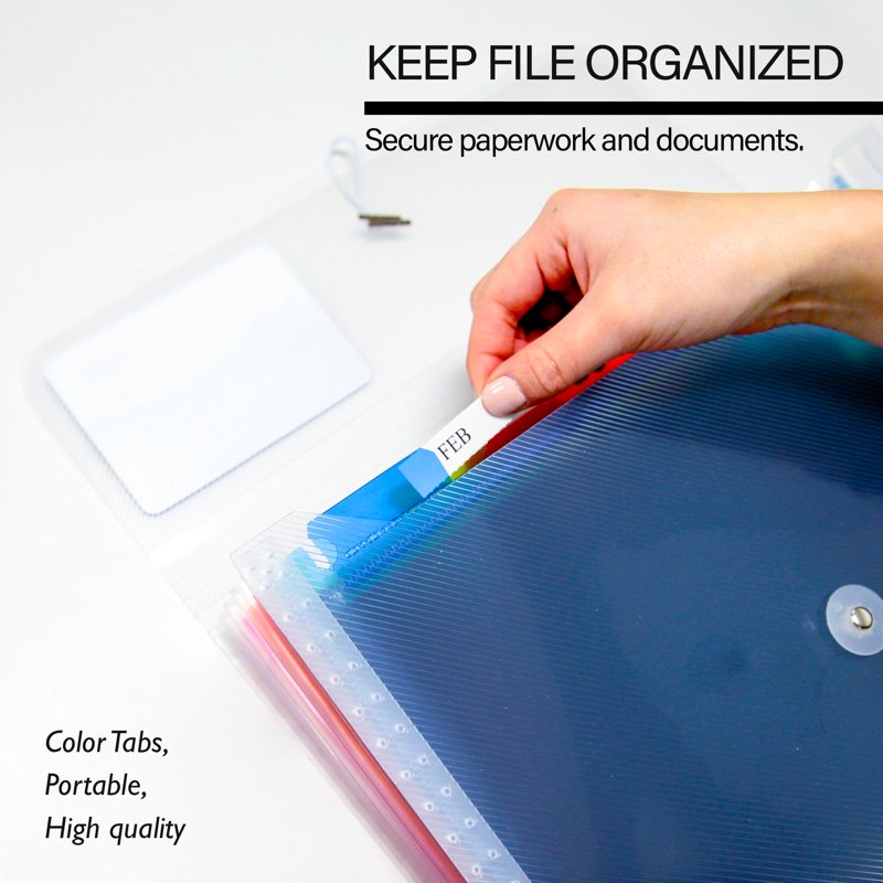 Rainbow 7-Pocket Expanding File Folder with Tabs & Closure - 12 Pack