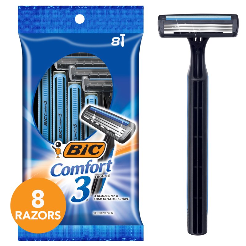 Men's Disposable Razor Set - 3-Blade Comfort Shaving Razors, 8-Count