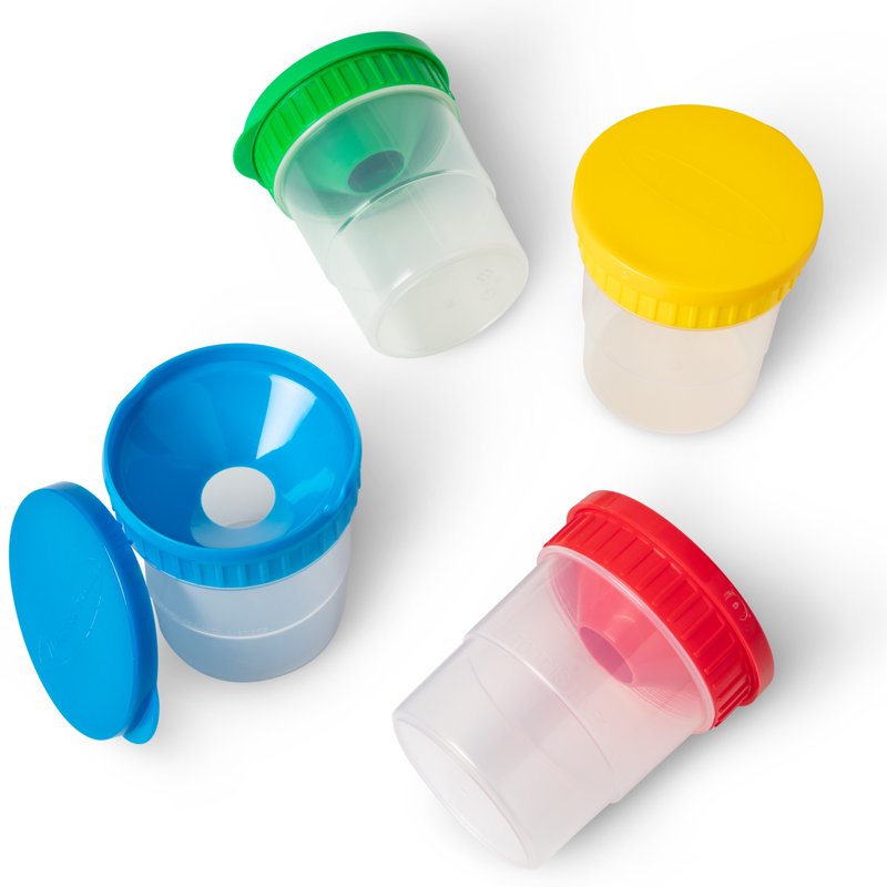 Spill-Proof Paint Cups Set - 4 Dishwasher-Safe Art Storage Containers