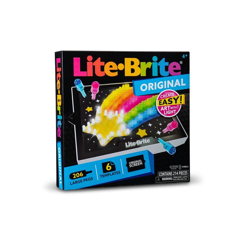 Lite-Brite Classic Light-Up Art Toy for Kids Ages 4+ with Bright Templates