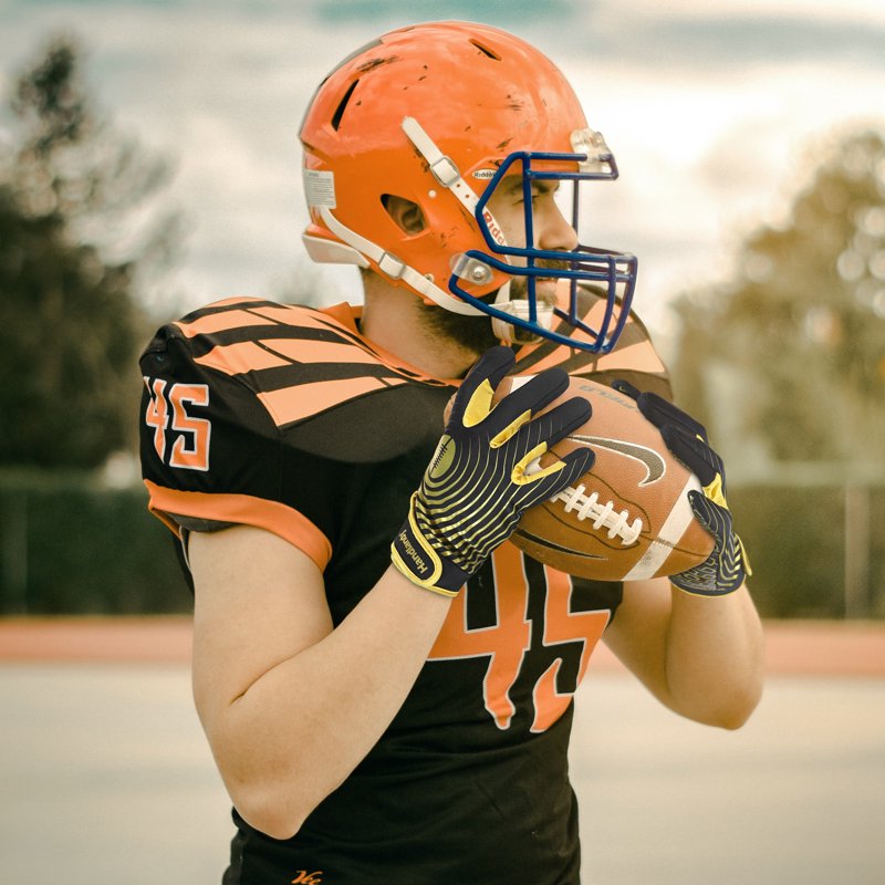 American Football Gloves Sticky Grip Wide Receiver & Lineman Gloves for Men