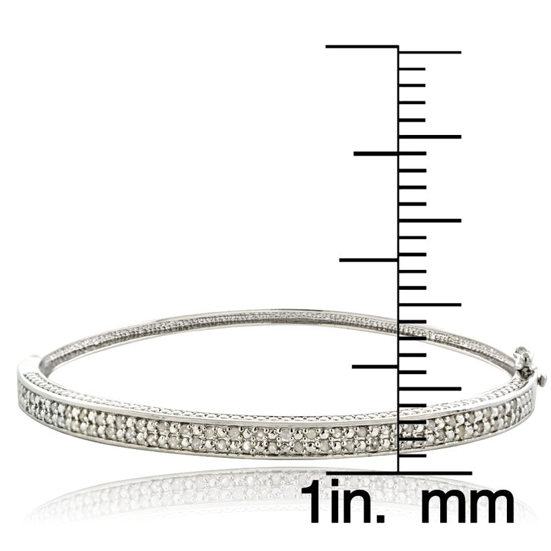 50 Carat Diamond Silver Tone Bangle Bracelet - Elegant Jewelry Gift