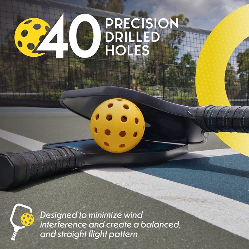 Pro Aviana Tournament Outdoor Pickleball Balls - 6 Pack USAPA Approved, Yellow