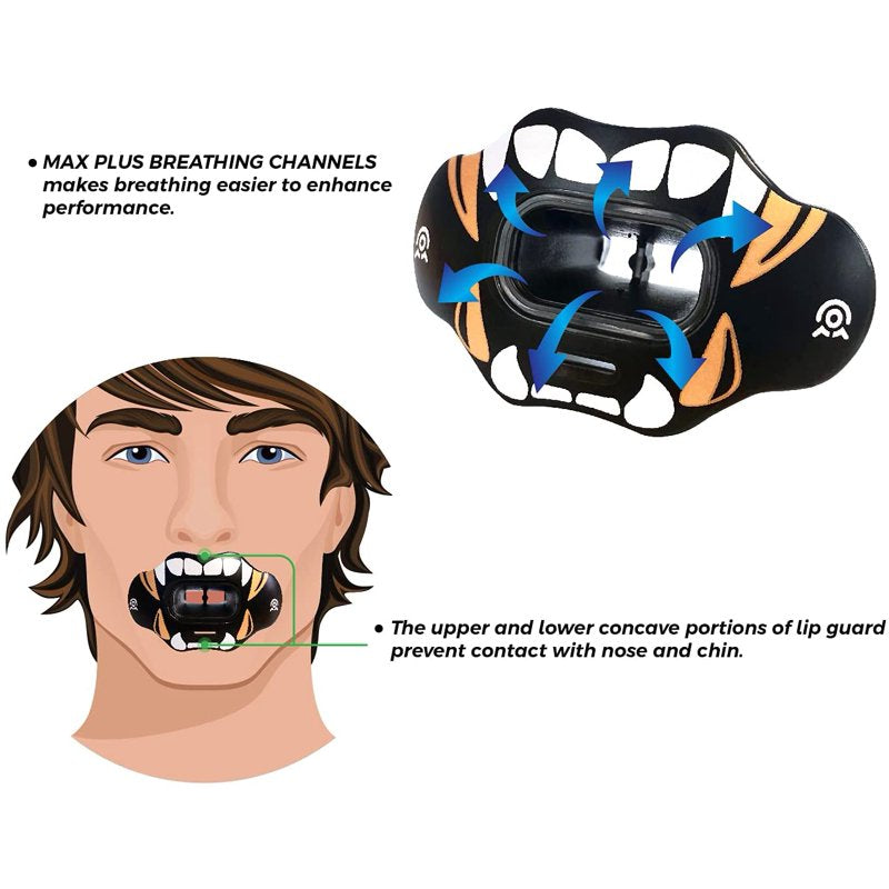 Adult Sport Mouth Guard with Convertible Strap - Impact Protection, Fits Ages 8+