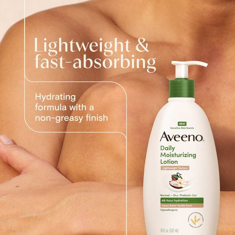 Aveeno Daily Moisturizing Lotion with Cocoa Butter Vanilla Scent 18 oz