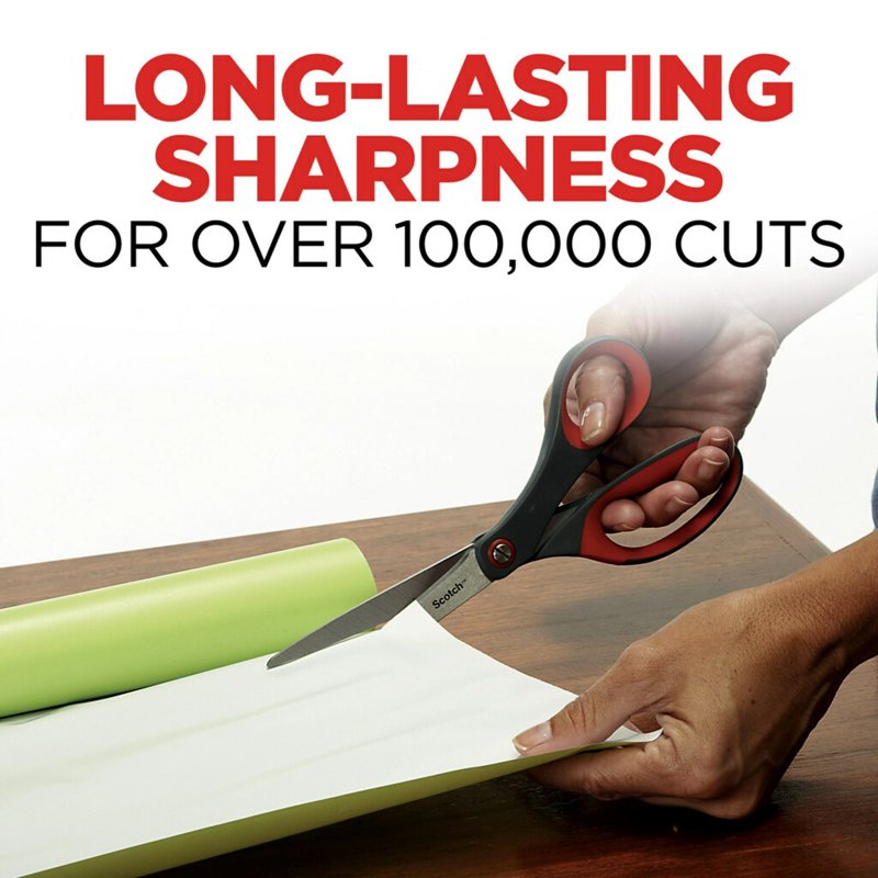 8-Inch Stainless Steel Crafting Scissors with Pointed Tips and Comfort Grip