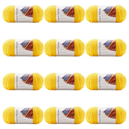 Neon Yarn Pack for Knitting Crochet and Arts & Crafts - Medium Weight 12 Pack