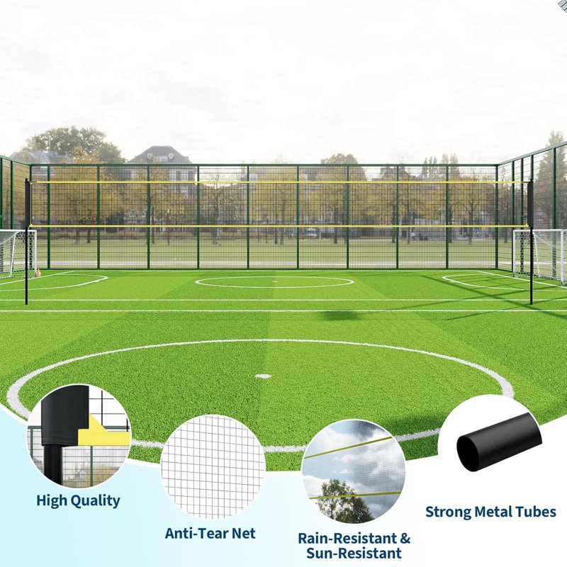 Portable Volleyball Net Set 32ft x 8ft with Adjustable Heights - Outdoor Sports Equipment