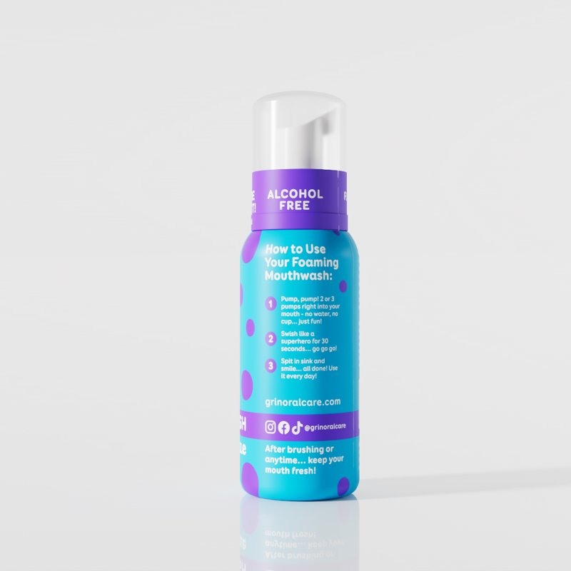 Kids Foaming Mouthwash Fluoride Free Razzle Dazzle Blue Raspberry 3.38 fl oz