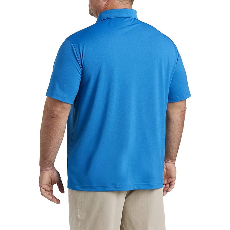 DXL Big & Tall Golf Polo Shirt for Men, Solid Blue, 5XLT