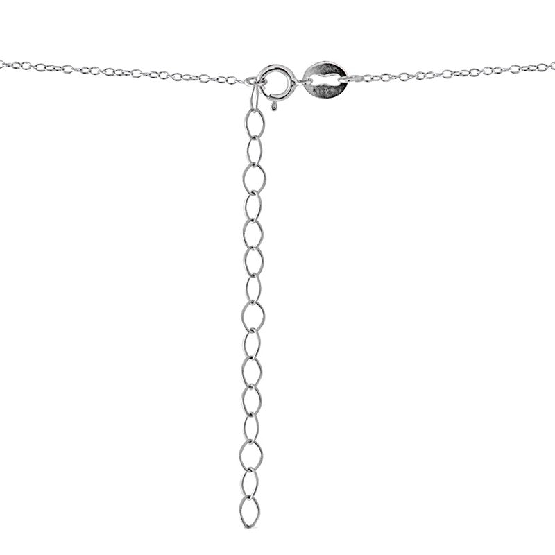 Sterling Silver Letter E Necklace 15-Inch Initial Pendant with Extender