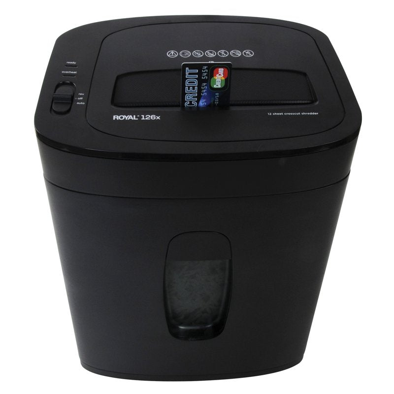 Cross Cut Paper Shredder 12-Sheet Capacity with Credit Card Staples 5 Gallon Wastebin