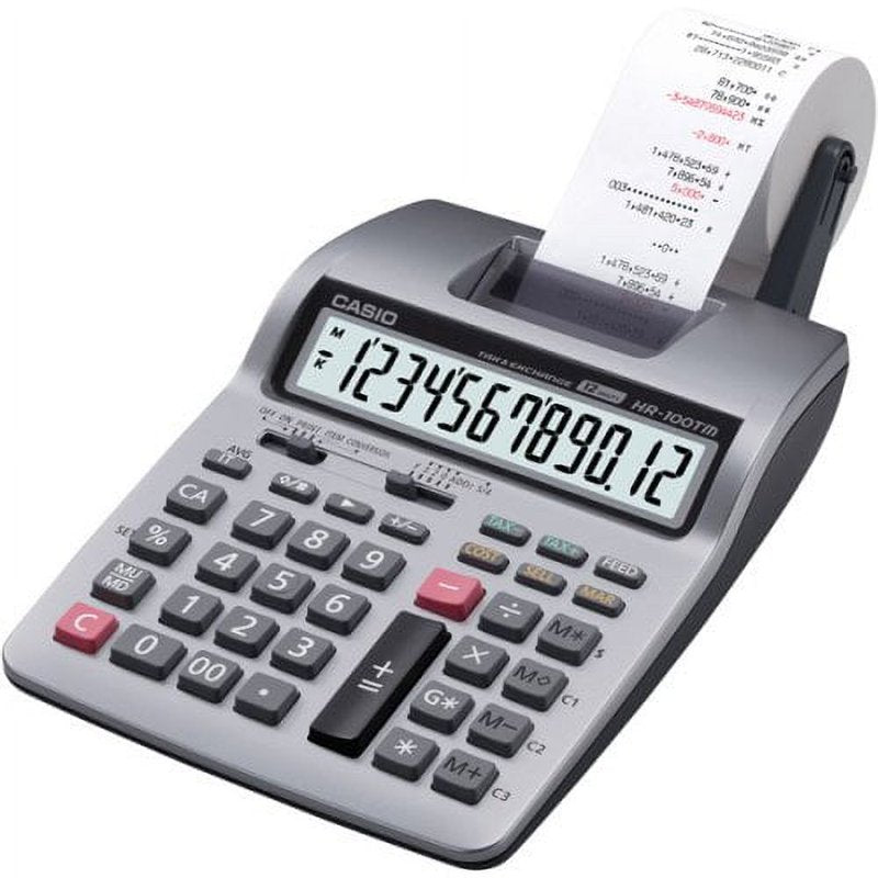 Casio HR-100TM Two-Color Portable Printing Calculator with Large Display