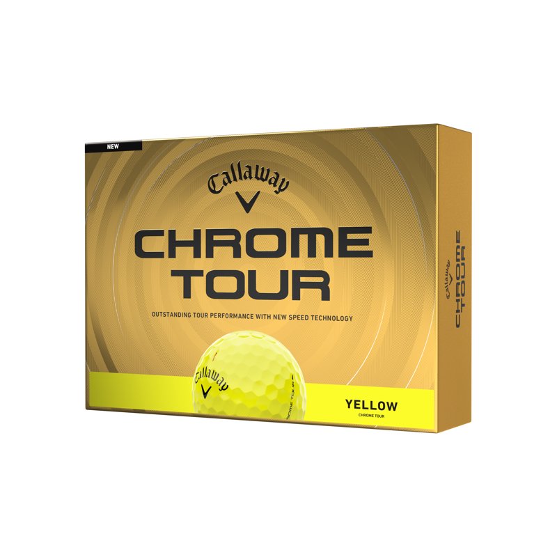 (2 Pack) Callaway Chrome Tour Golf Balls - Yellow 12pk, 2026 Variation: Yellow 2 Pack