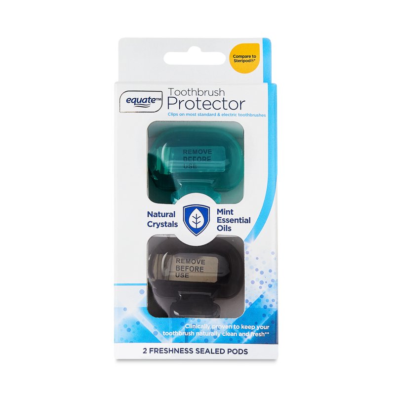 Multipack Clip-On Toothbrush Protectors with Sealed Mint Pods - Travel Friendly