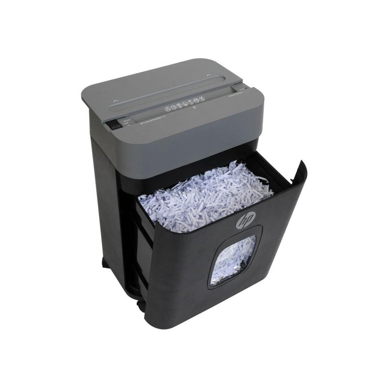 HP Crosscut Paper Shredder 8 Sheets with Pull-Out Bin and Casters