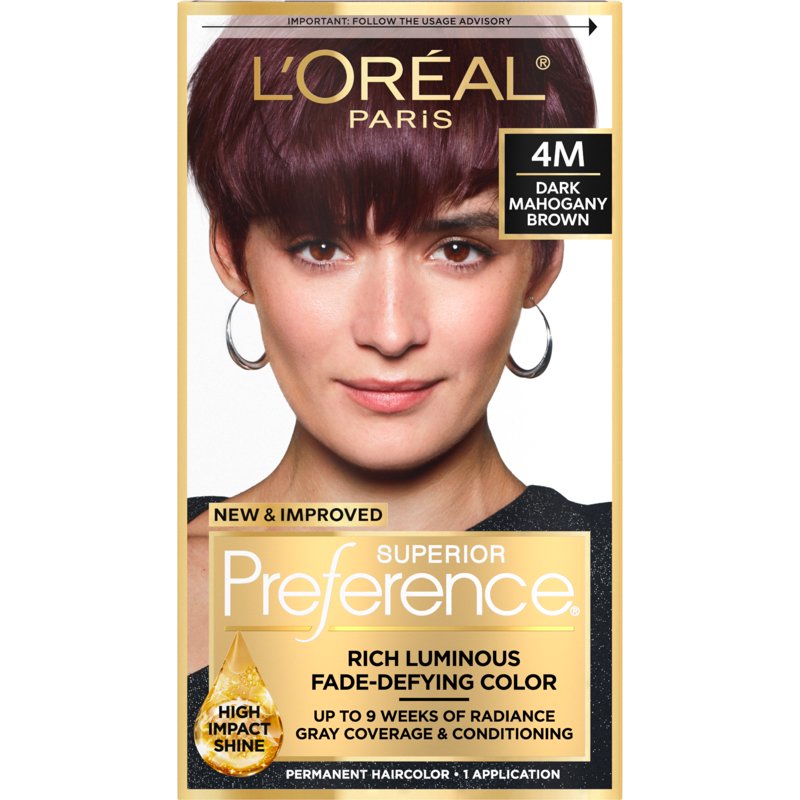 Permanent Hair Color Kit with Conditioner - Dark Mahogany Brown & More
