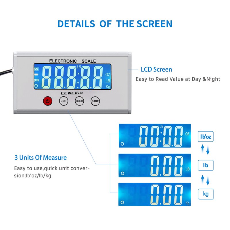 Heavy Duty Electronic Postal Scale 440lbs with LCD Display & Tare Function