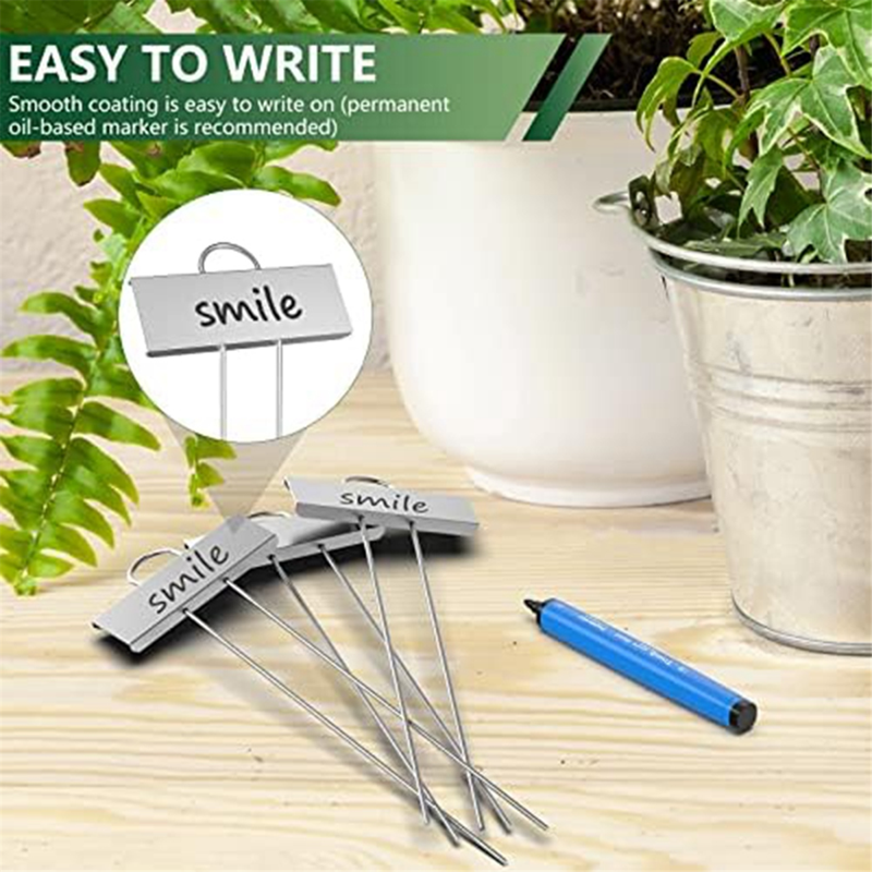 30-Pack Stainless Steel Garden Plant Labels Weatherproof Reusable Markers