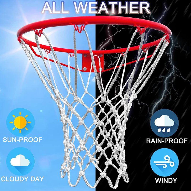 Heavy-Duty Outdoor Basketball Net - 12 Loops, All-Weather Replacement, 21 Inch Length