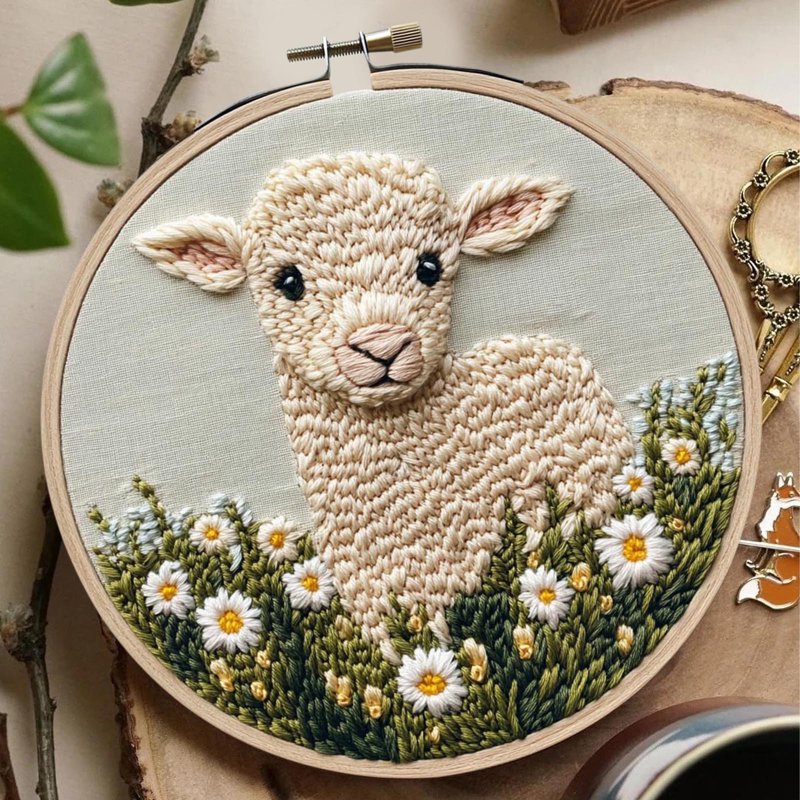 Punch Needle Kit for Beginners - DIY Craft Embroidery Hoop Set with Instructions