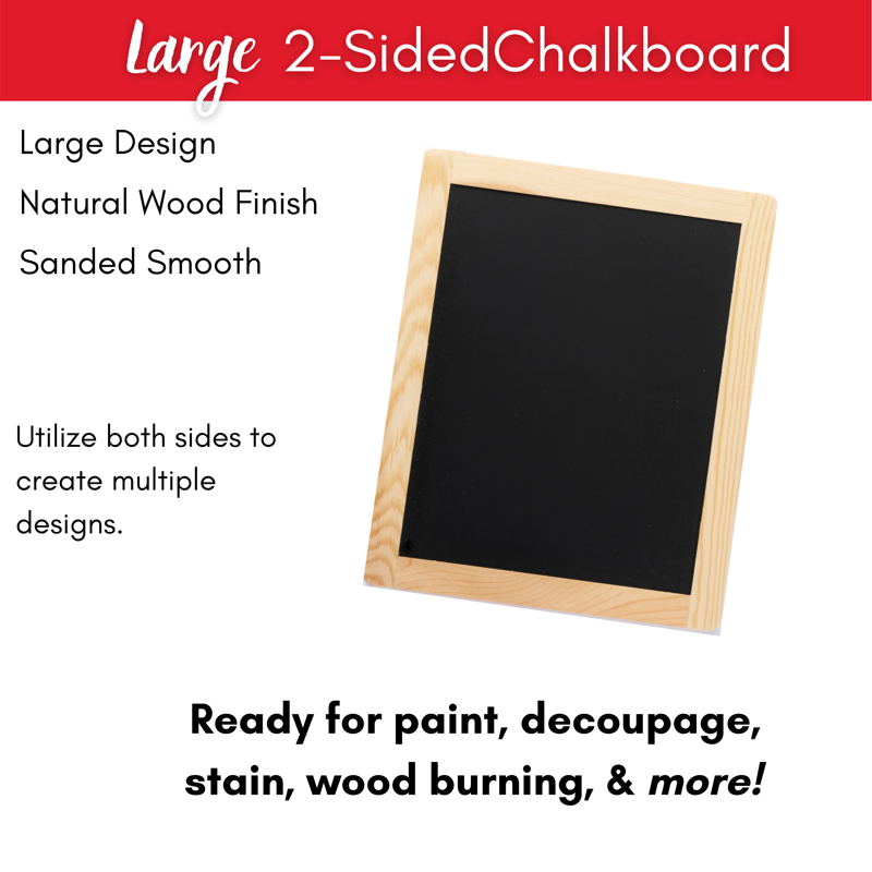 Unpainted Wood Frame Chalkboard - Double-Sided, 8.5 x 10.5 Inches, Pack Variants