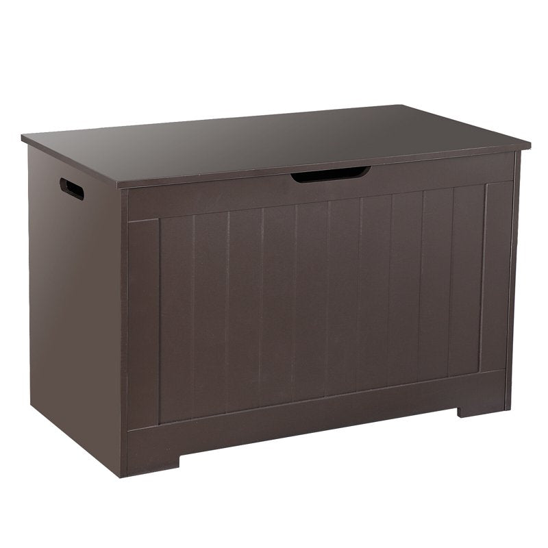 Kids Wooden Toy Chest Storage Box - Large 30 Inch with Safety Hinged Lid