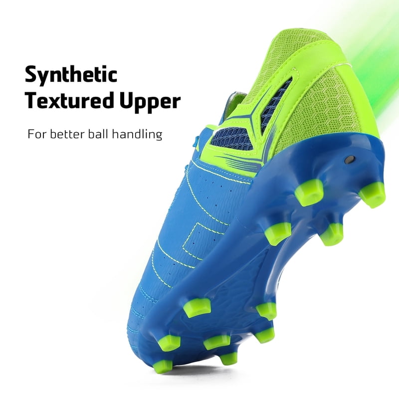 Burudani Men Soccer Cleats - Royal Lemon Green Lightweight Football Shoes (12)