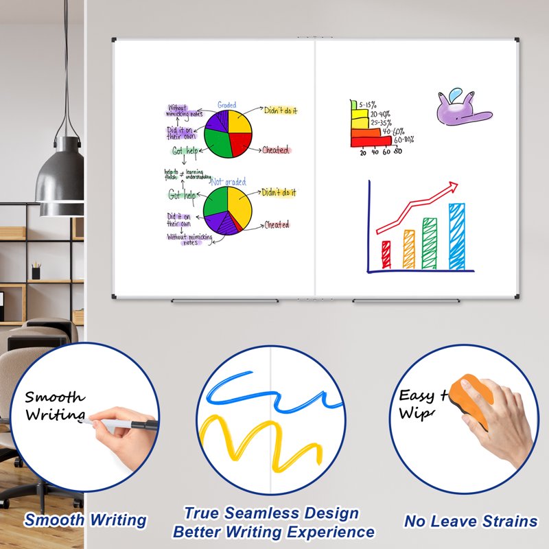 Large Foldable Magnetic Dry Erase Whiteboard for Wall & Portable Use