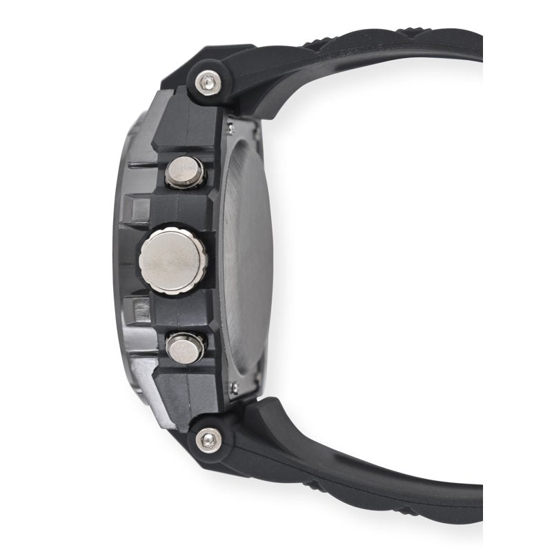 George Men's Analog Digital Watch 53MM Gunmetal Case & Black PVC Strap