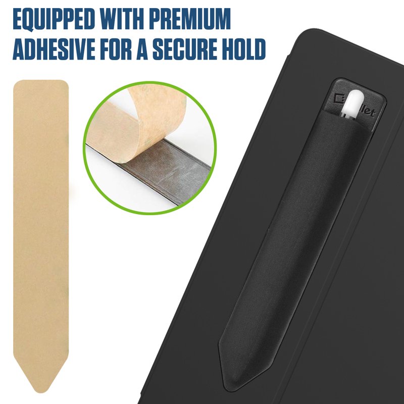 Stylus Pen Holder Sleeve 2-Pack for iPad Pro Air Mini Tablets - Black