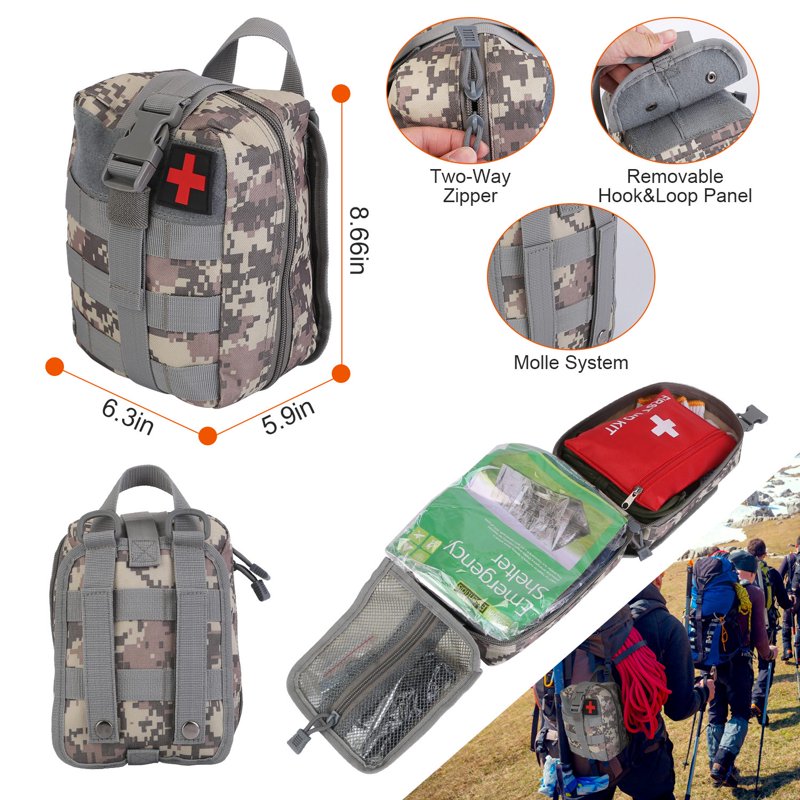 125-Piece Survival First Aid Kit with Camping Gear | Emergency Outdoor Equipment