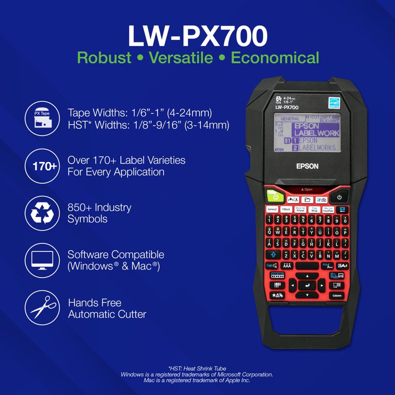 Industrial Label Maker Kit for Heat-Shrink, Vinyl & Tape - Portable Printer