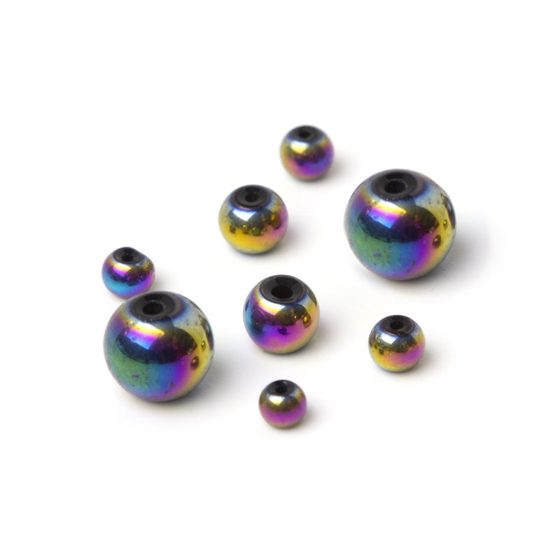 Rainbow Glass Beads Filler Set - Multi-Size Craft Beads for Jewelry & DIY Projects