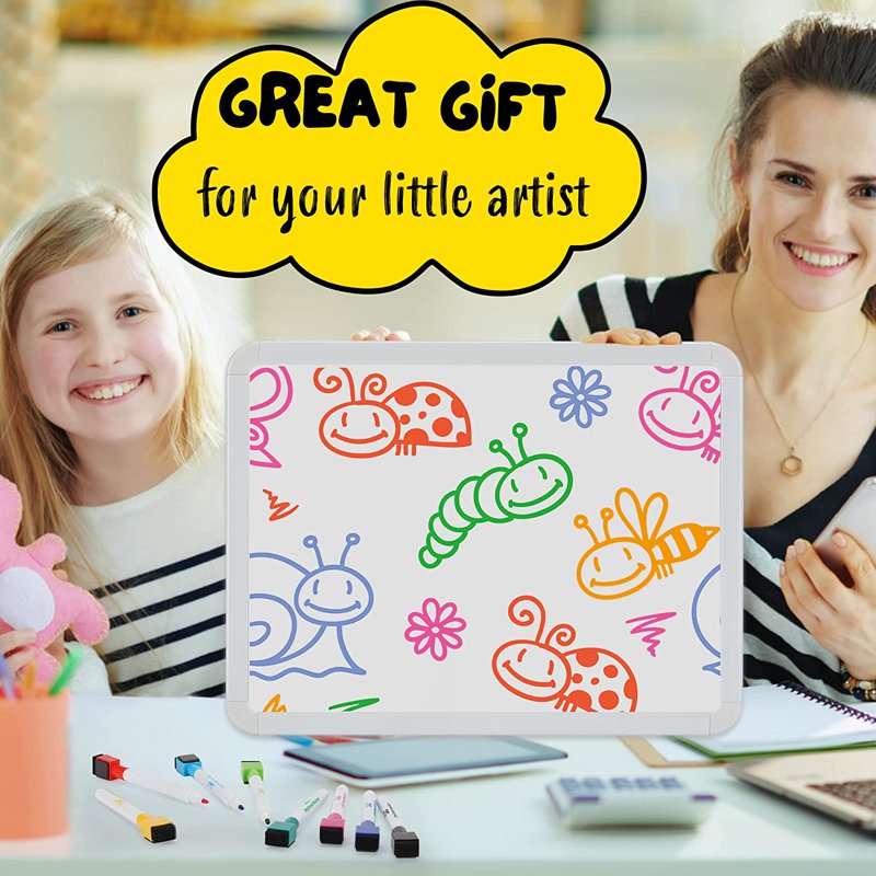 Magnetic Dry Erase Whiteboard Set 12.5x9.5 with Markers & Magnets