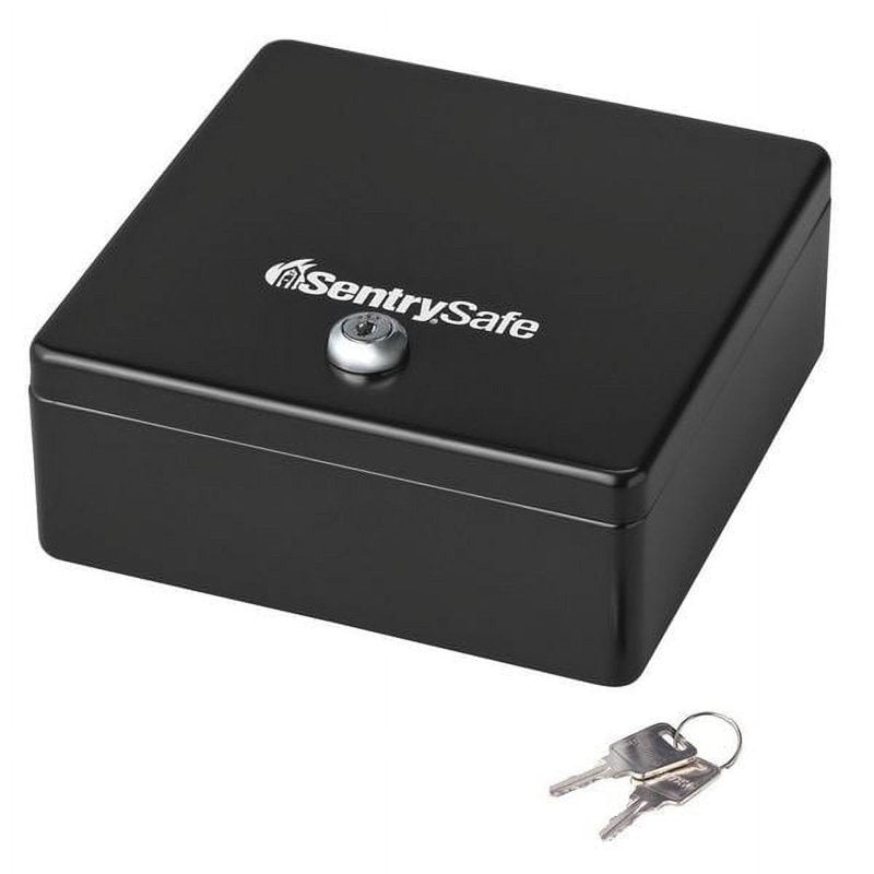 Drawer Safe Box with Key Lock & Removable Tray - Compact Security Safe