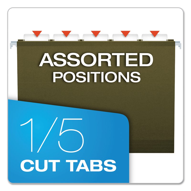 Reinforced Hanging File Folders - Extra Capacity Letter Size, 25 Pack