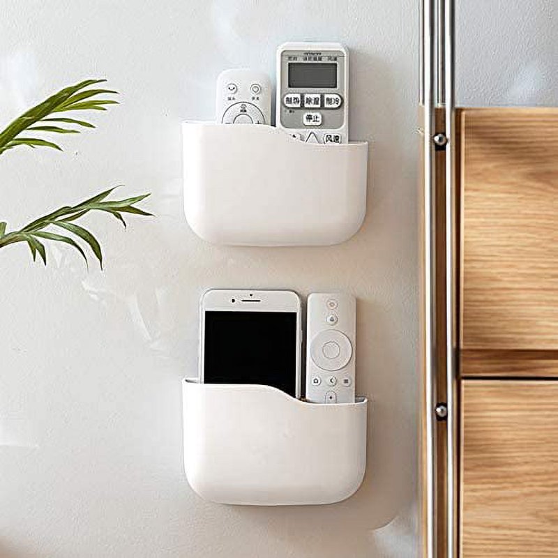 Wall-Mounted Remote Control & Small Item Organizer with Adjustable Compartments