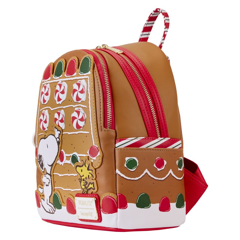 Peanuts Loungefly Snoopy Gingerbread Mini Backpack - Holiday Gift Bag for Fans