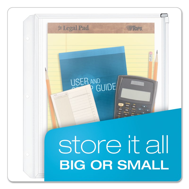 Clear Zipper Binder Pockets for Documents and Photos, 8.5 x 11, Pack of 3+