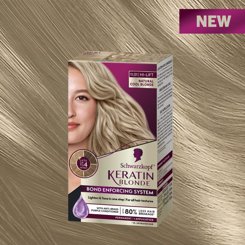 Permanent Blonde Hair Dye Kit with Keratin & Collagen for All Shades