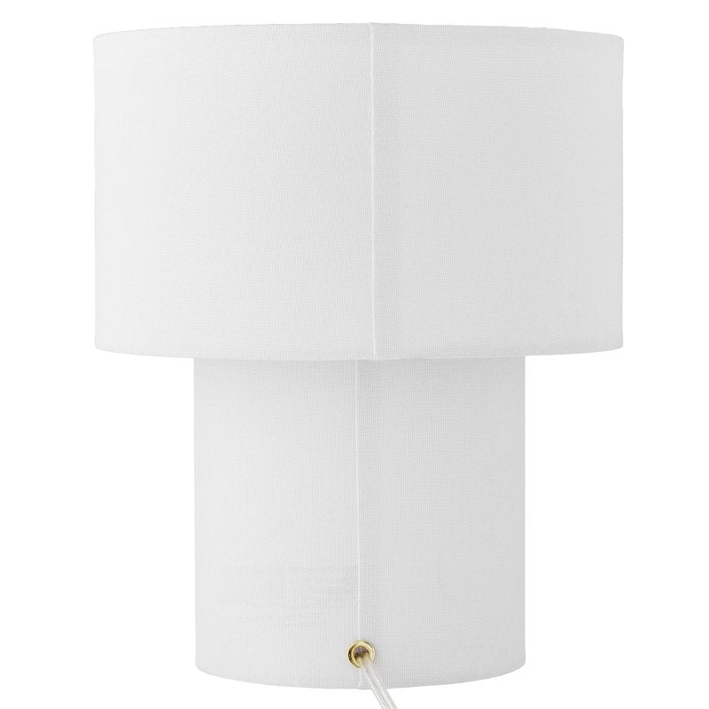 13-Inch White Linen Fabric Table Lamp with Inline Switch