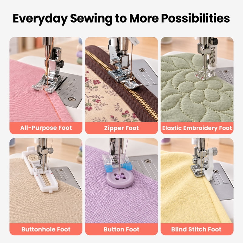 Computerized Sewing Machine with 293 Stitches LCD Screen & Extension Table