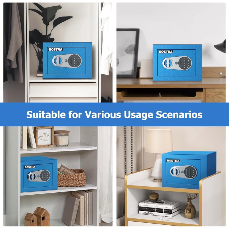 Digital Security Safe with Sensor Light & Fireproof Bag - 0.23 Cu Ft