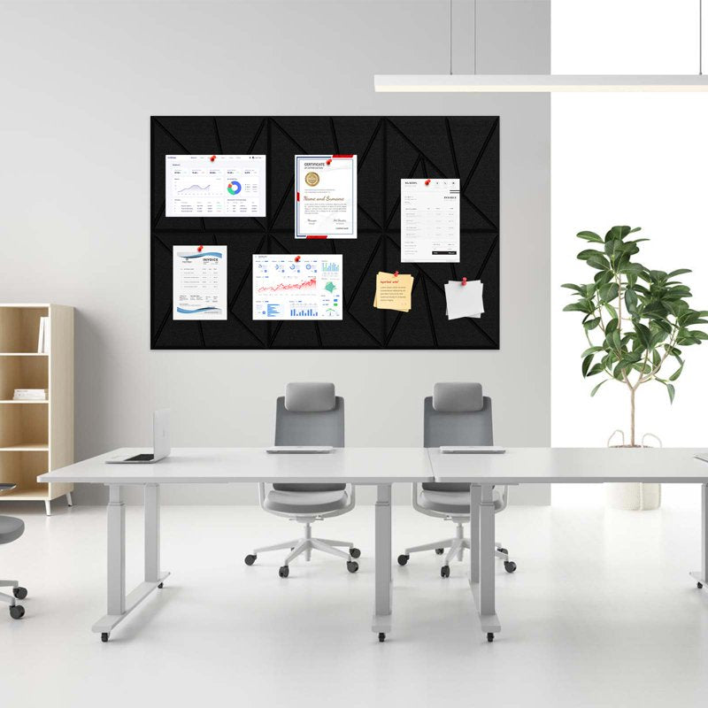 Large Felt Pin Board Tiles Set - 36x24 Inches, Eco-Friendly Wall Organizer