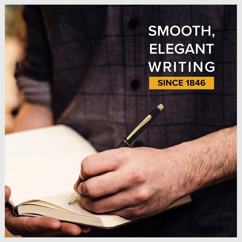 Refillable Ballpoint Pen & 0.7mm Pencil Set with Gold Accents - Classic Black