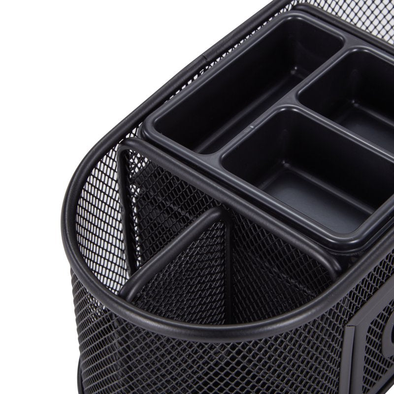Metal Mesh Desktop Organizer for Office Supplies - Black